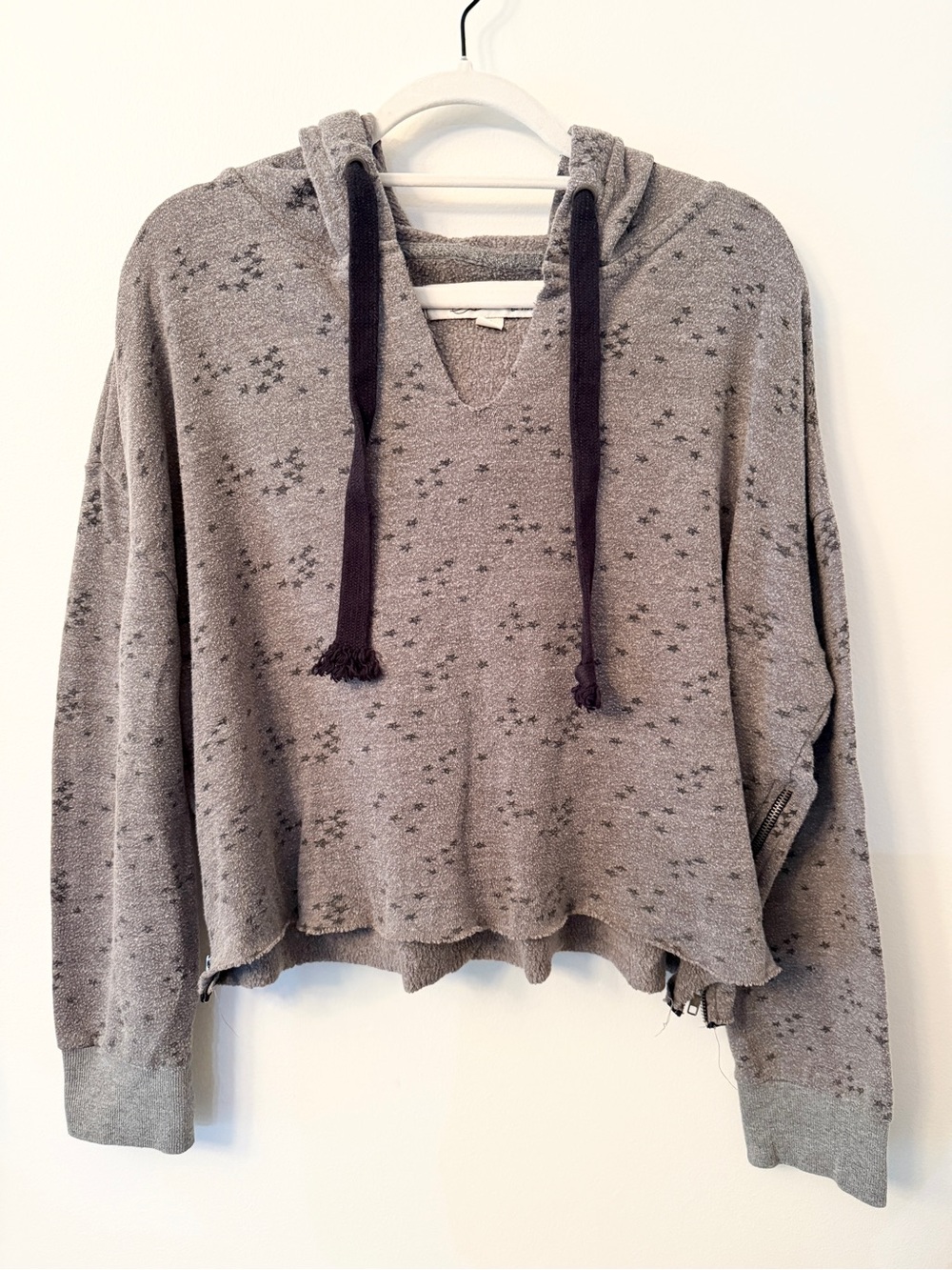 Vintage Havana Star Print Hoodie Pullover Side Zip Sweatshirt Small‎